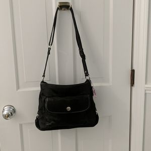 Coach pocketbook black canvas.